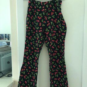 Callipygian cherry print flared pant
